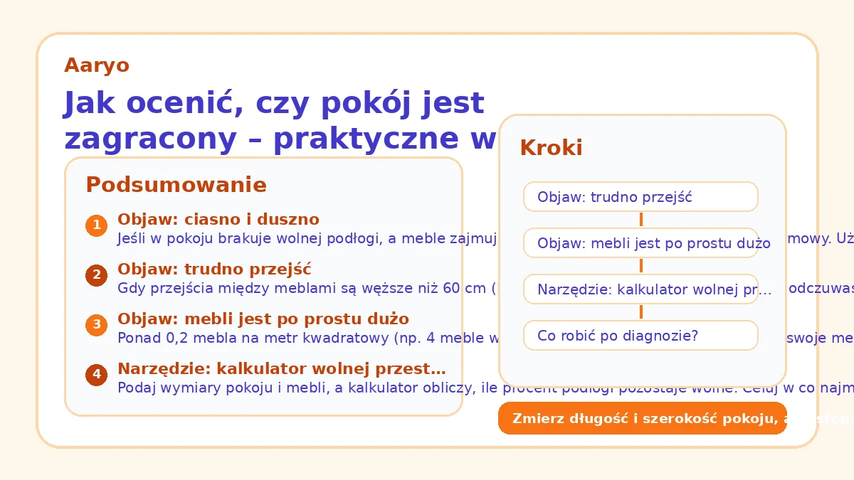 Jak ocenić, czy pokój jest zagracony – praktyczne wskaźniki i narzędzia