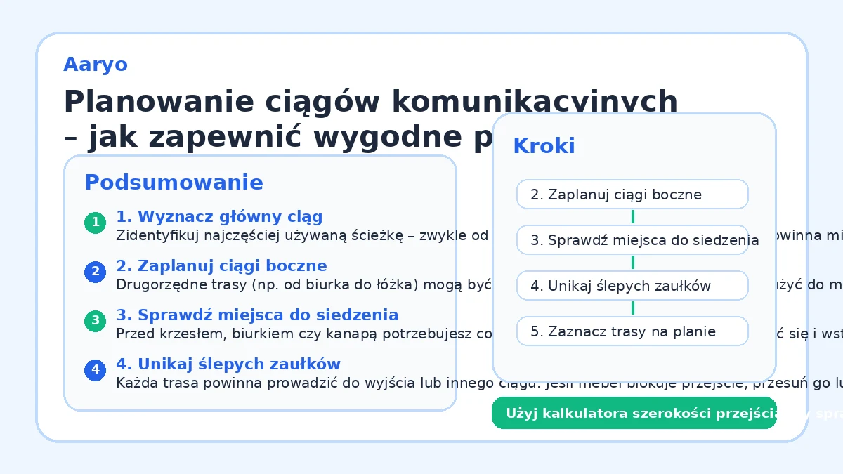 Planowanie ciągów komunikacyjnych – jak zapewnić wygodne przejścia między meblami
