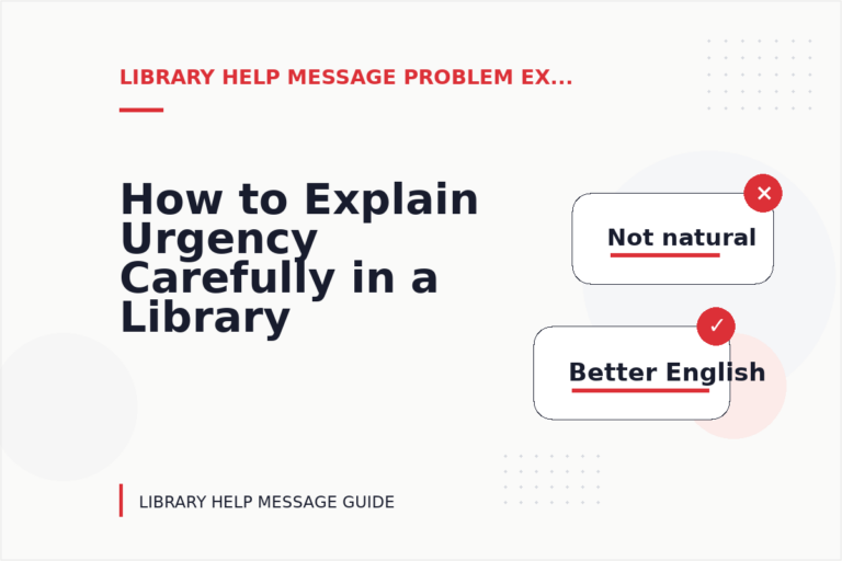 How to Explain Urgency Carefully in a Library Help Message